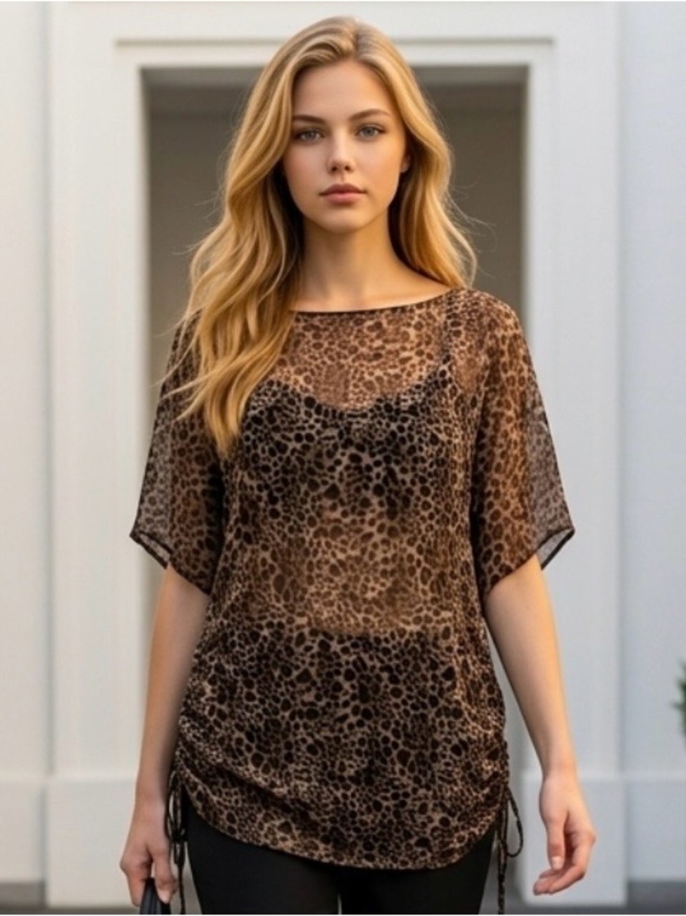 2 for $30 | Leopard  Chiffon Top